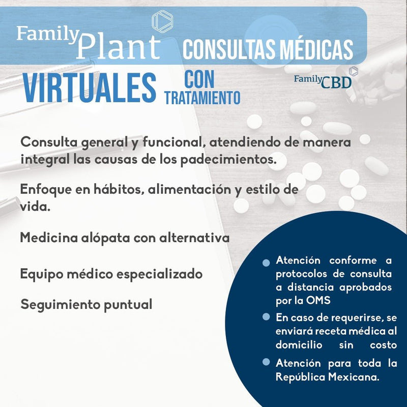 Consulta Médica Virtual (Todo México) con Tratamiento 20 miliitros y envio. - Family Cbd Mexico