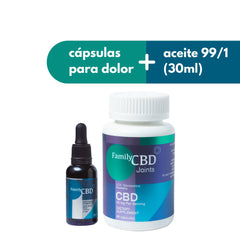 Paquete Star Aceite 99/1 10 30 ml y cápsulas para dolor de glucosamina, colágeno, boswellia y cbd - Family Cbd Mexico